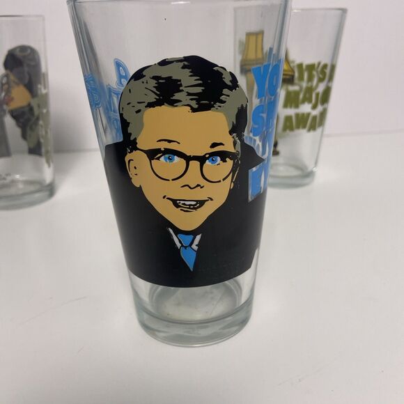 A Christmas Story Pint Glasses Set 3 Leg Lamp Tongue On Ice You’ll Shoot Eye Out - Picture 6 of 9